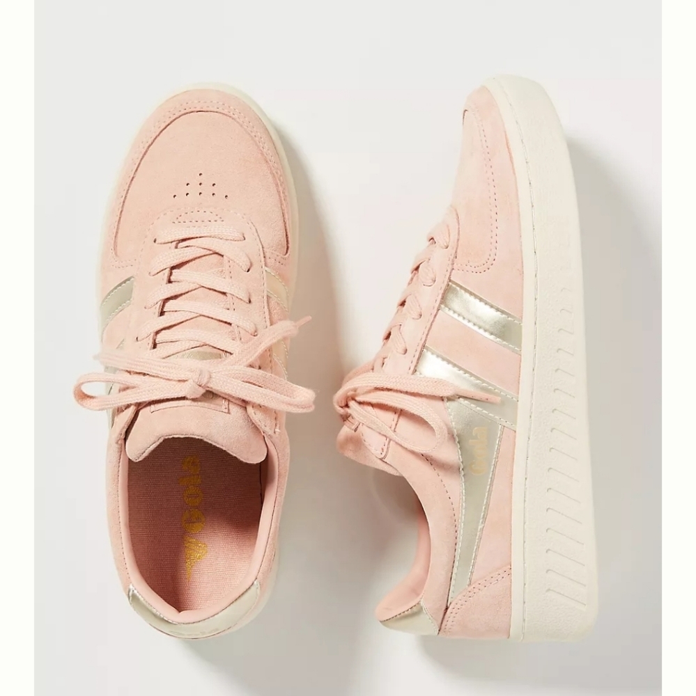 Anthropologie Pink and Gold Sneakers